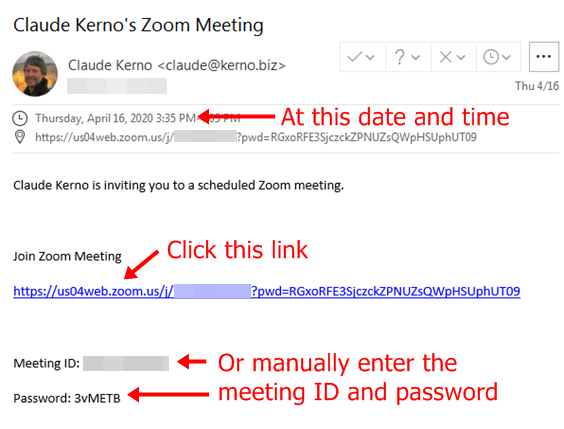 Zoom Meeting Email